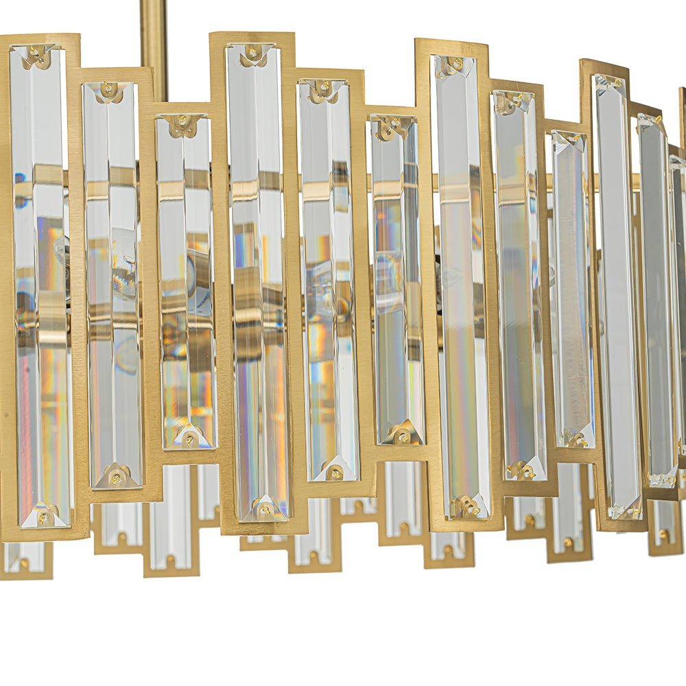 (OpenBox) Modern Glam Brass 6-Light Crystal Drum Cage Chandelier
