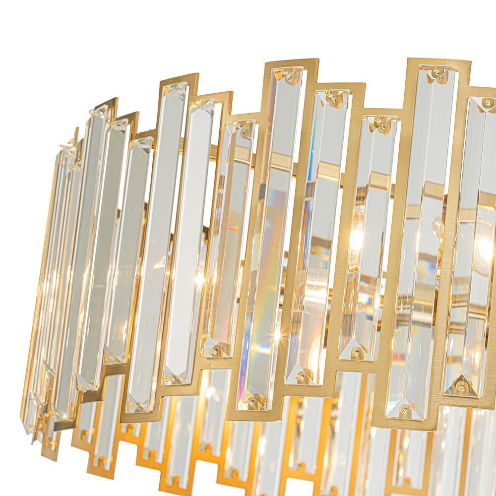 (OpenBox) Modern Glam Brass 6-Light Crystal Drum Cage Chandelier