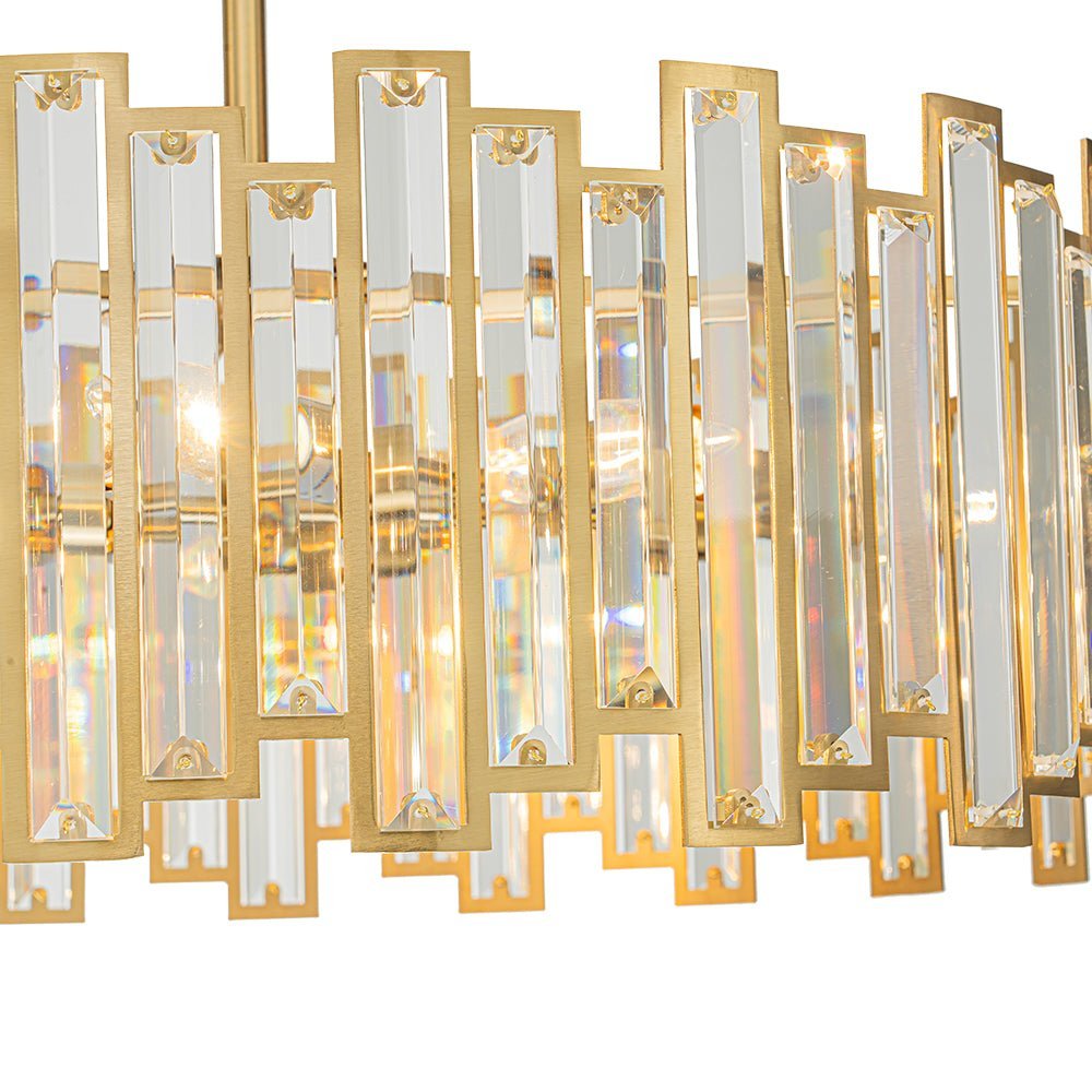 (OpenBox) Modern Glam Brass 6-Light Crystal Drum Cage Chandelier