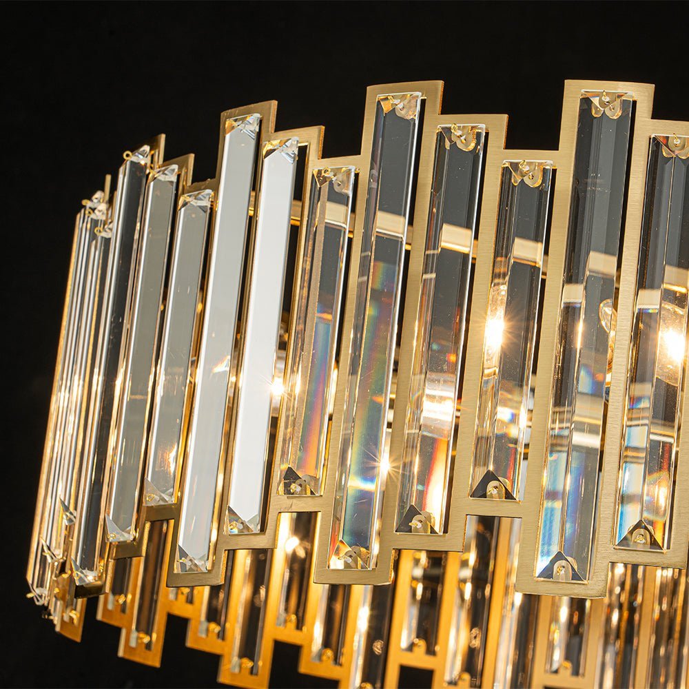 (OpenBox) Modern Glam Brass 6-Light Crystal Drum Cage Chandelier