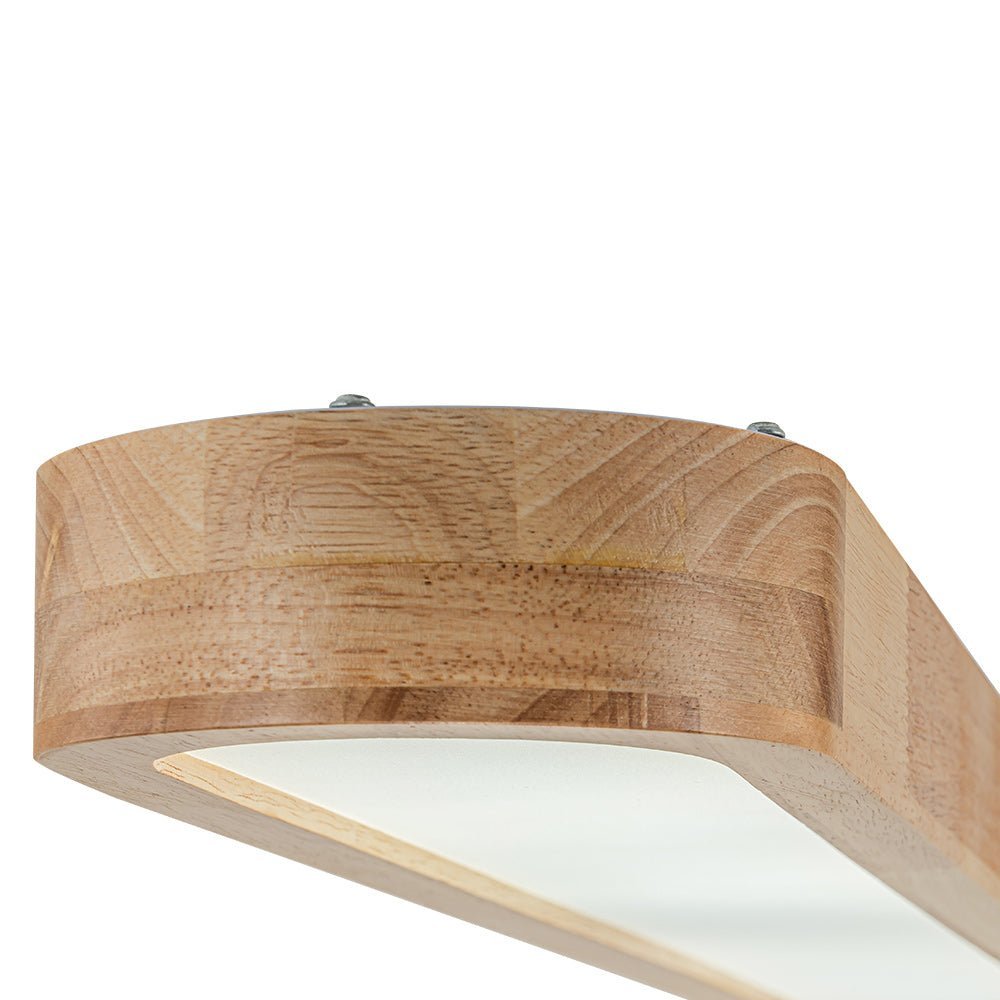 (OpenBox) Natural Wood Long Oval Dimmable LED Flush Mount
