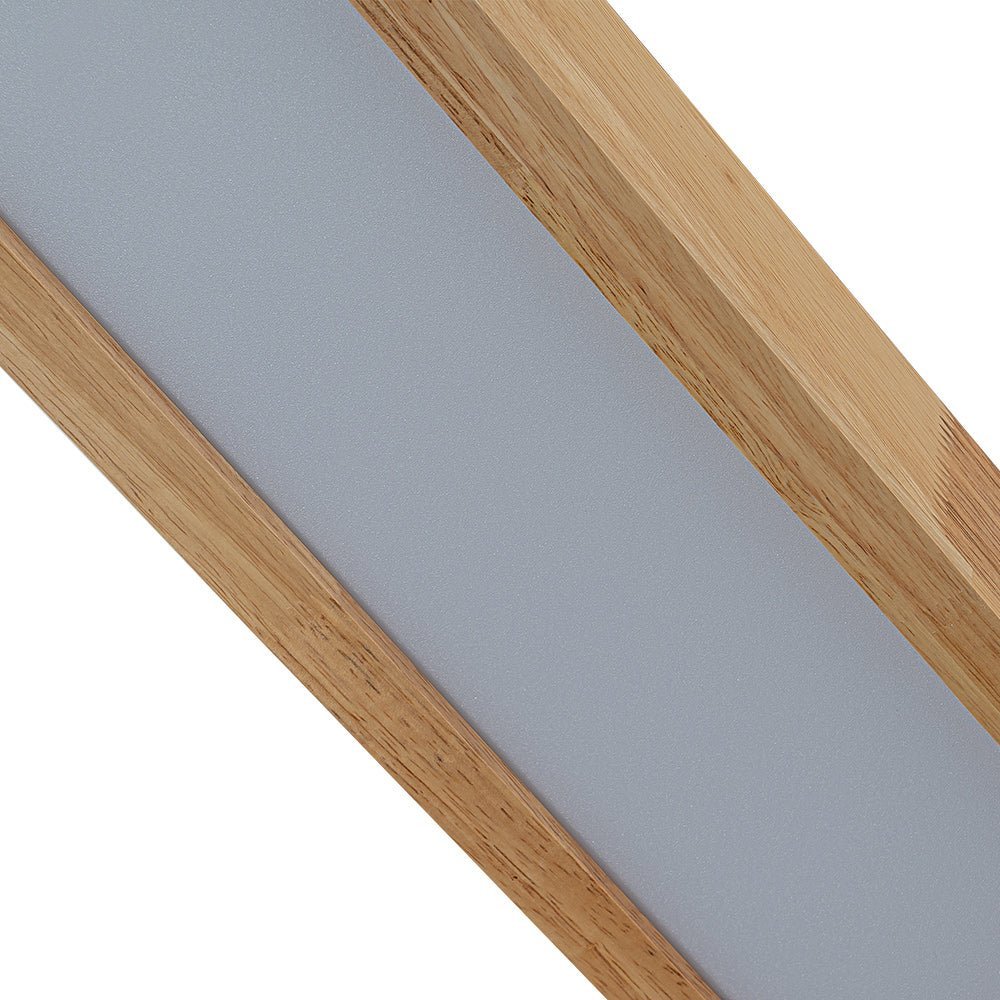 (OpenBox) Natural Wood Long Oval Dimmable LED Flush Mount