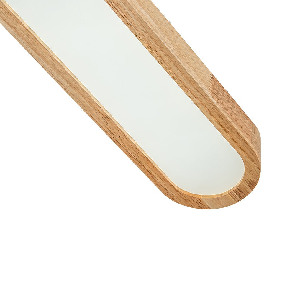 (OpenBox) Natural Wood Long Oval Dimmable LED Flush Mount