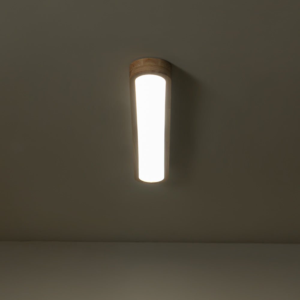 (OpenBox) Natural Wood Long Oval Dimmable LED Flush Mount