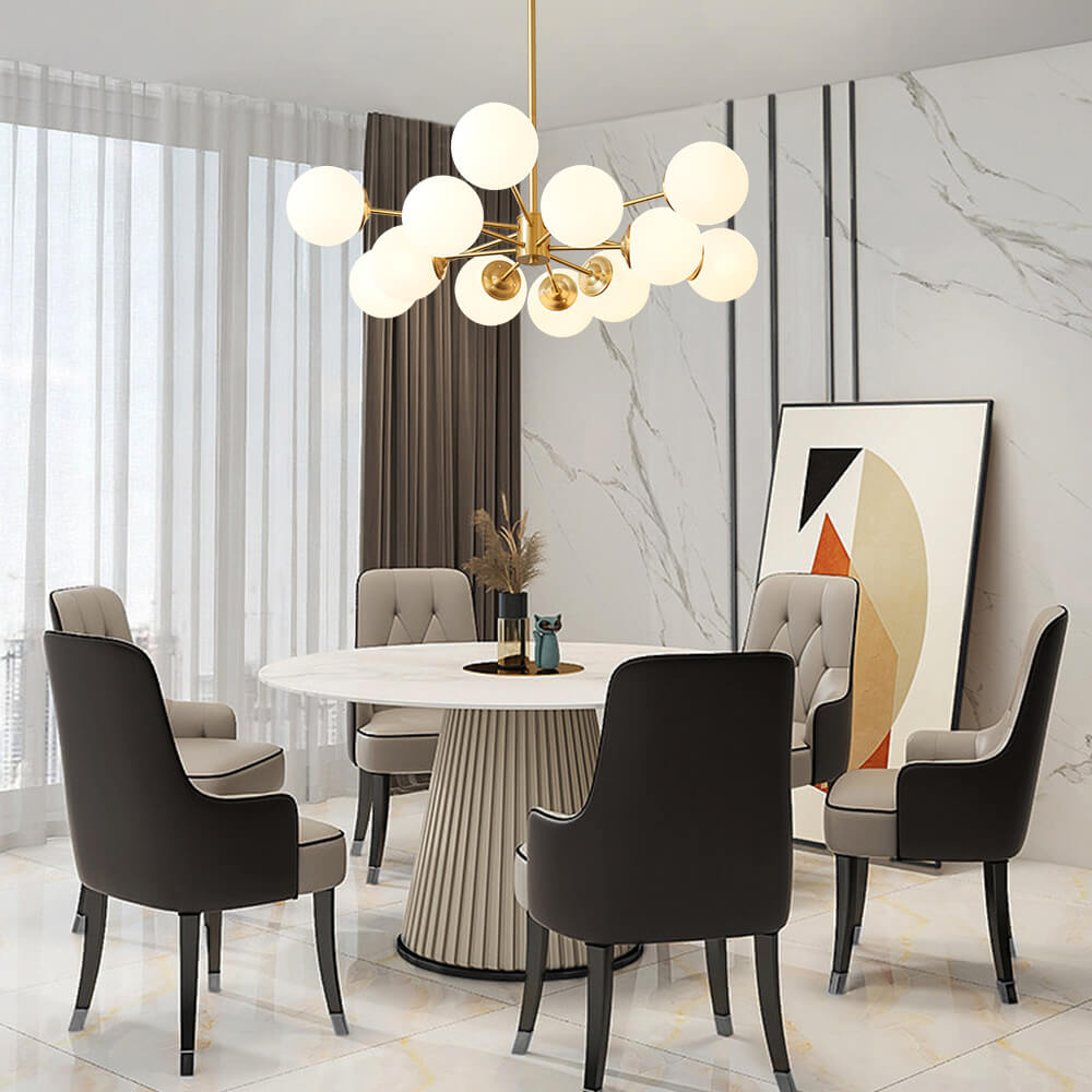 (OpenBox) Opal Glass Globe Sputnik Chandelier
