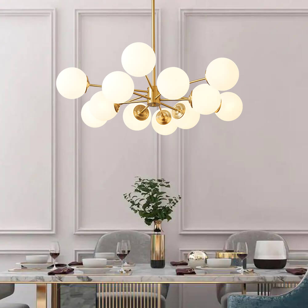 (OpenBox) Opal Glass Globe Sputnik Chandelier