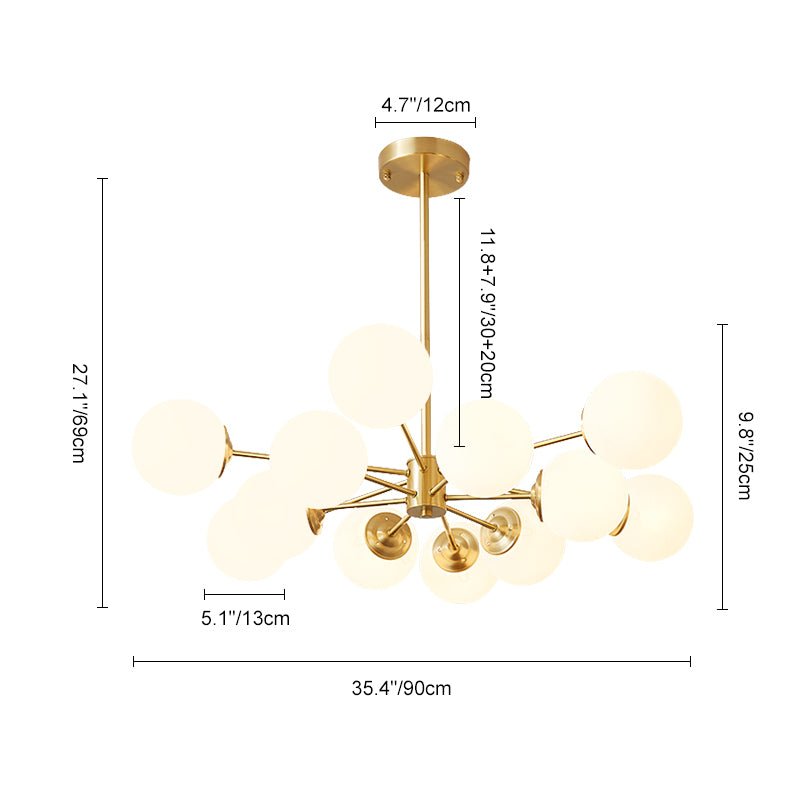 (OpenBox) Opal Glass Globe Sputnik Chandelier