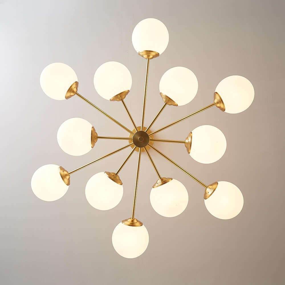 (OpenBox) Opal Glass Globe Sputnik Chandelier