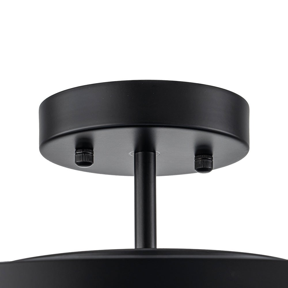 (OpenBox) Tiered Hammered Water Glass Round Semi Flush Mount