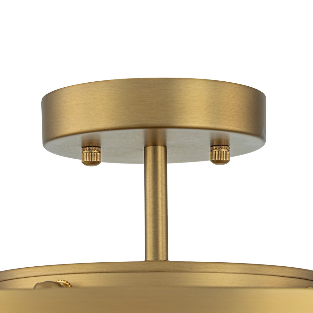 (OpenBox) Tiered Hammered Water Glass Round Semi Flush Mount