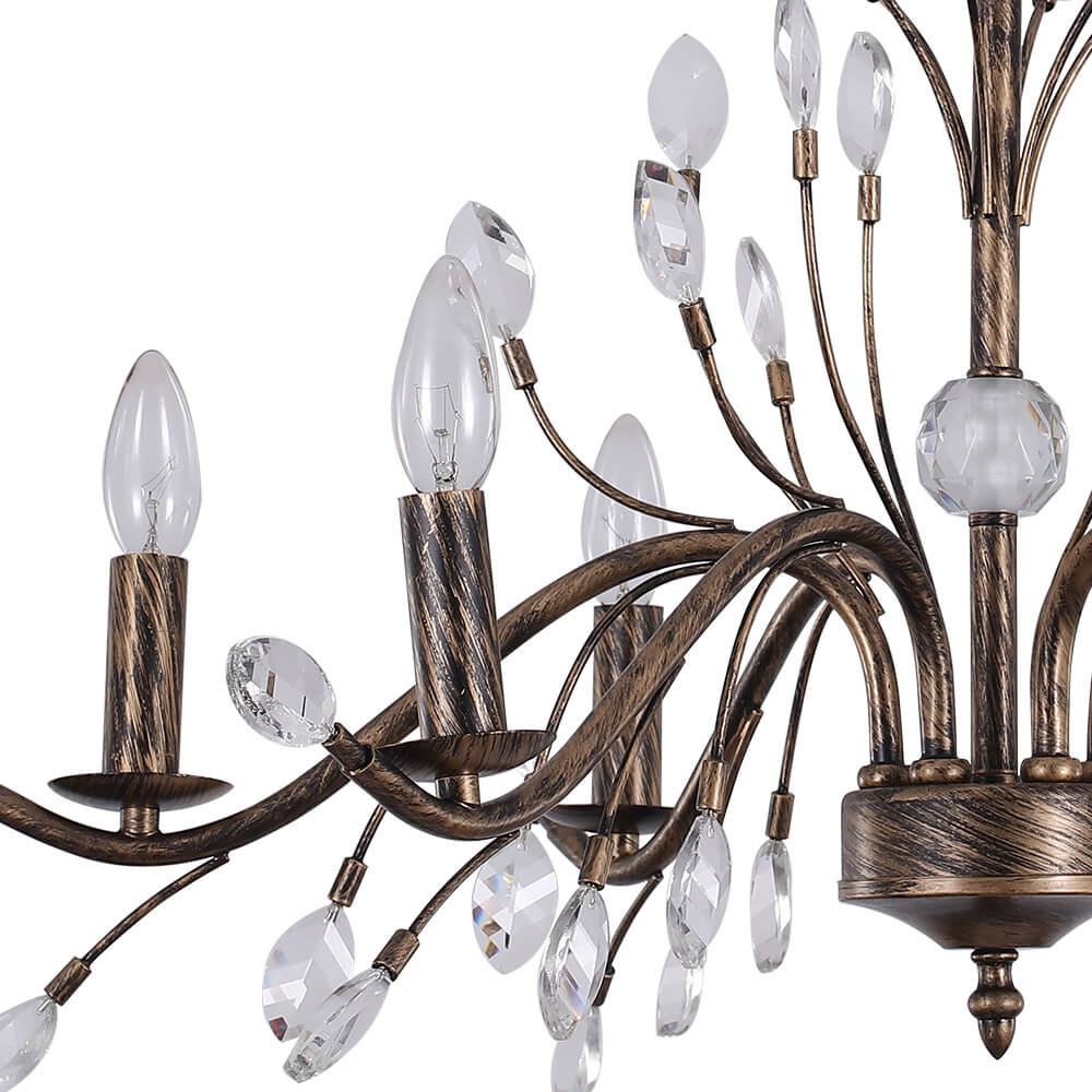 (OpenBox) Vintage Antique Crystal Floral Chandelier