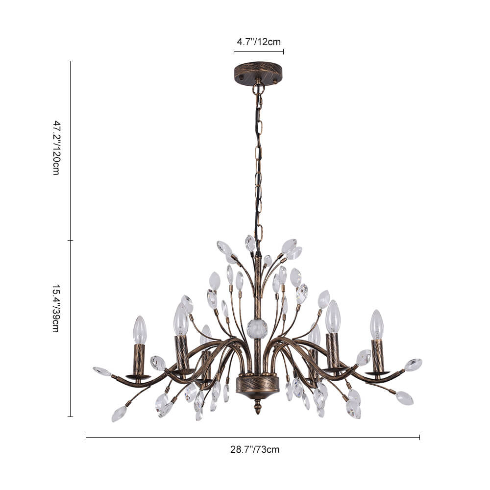 (OpenBox) Vintage Antique Crystal Floral Chandelier