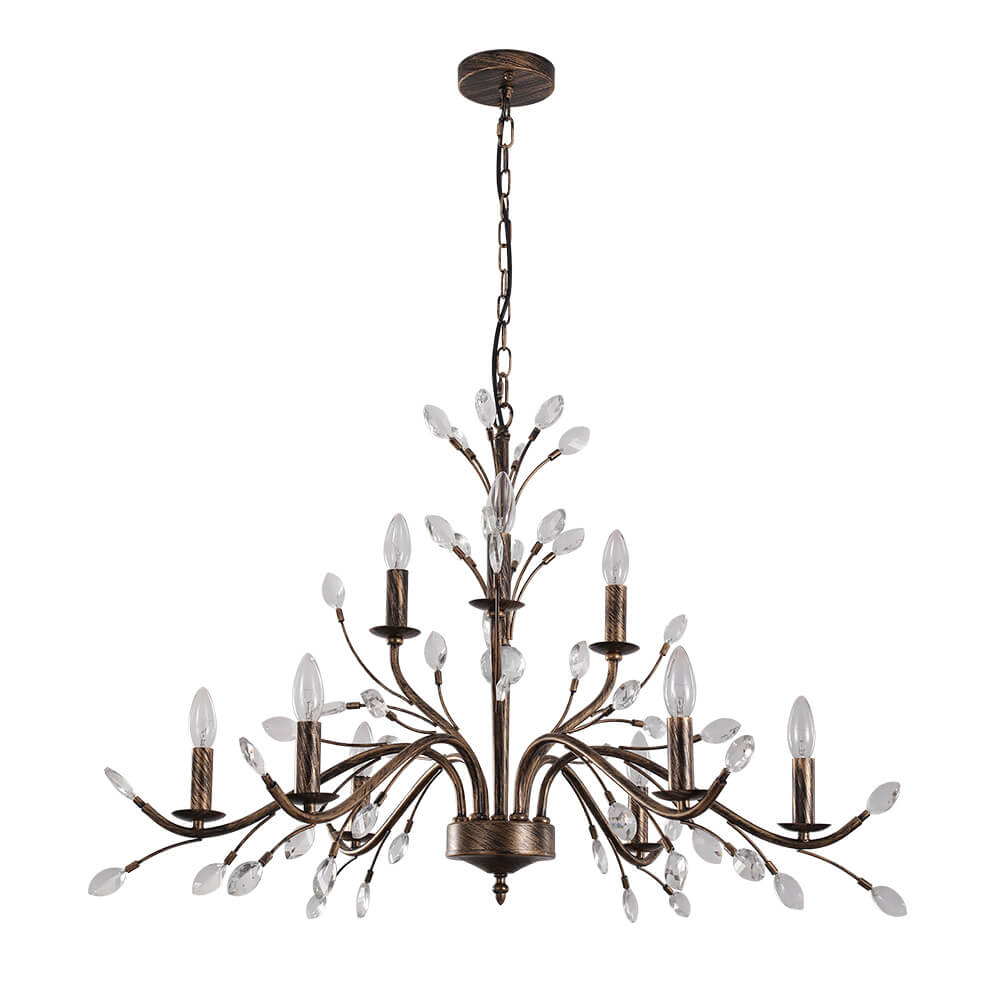 (OpenBox) Vintage Antique Crystal Floral Chandelier