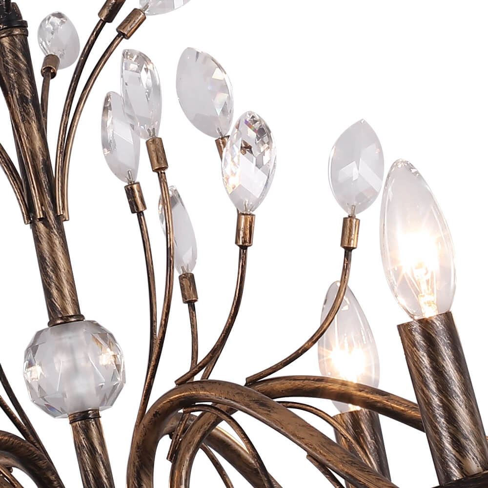 (OpenBox) Vintage Antique Crystal Floral Chandelier