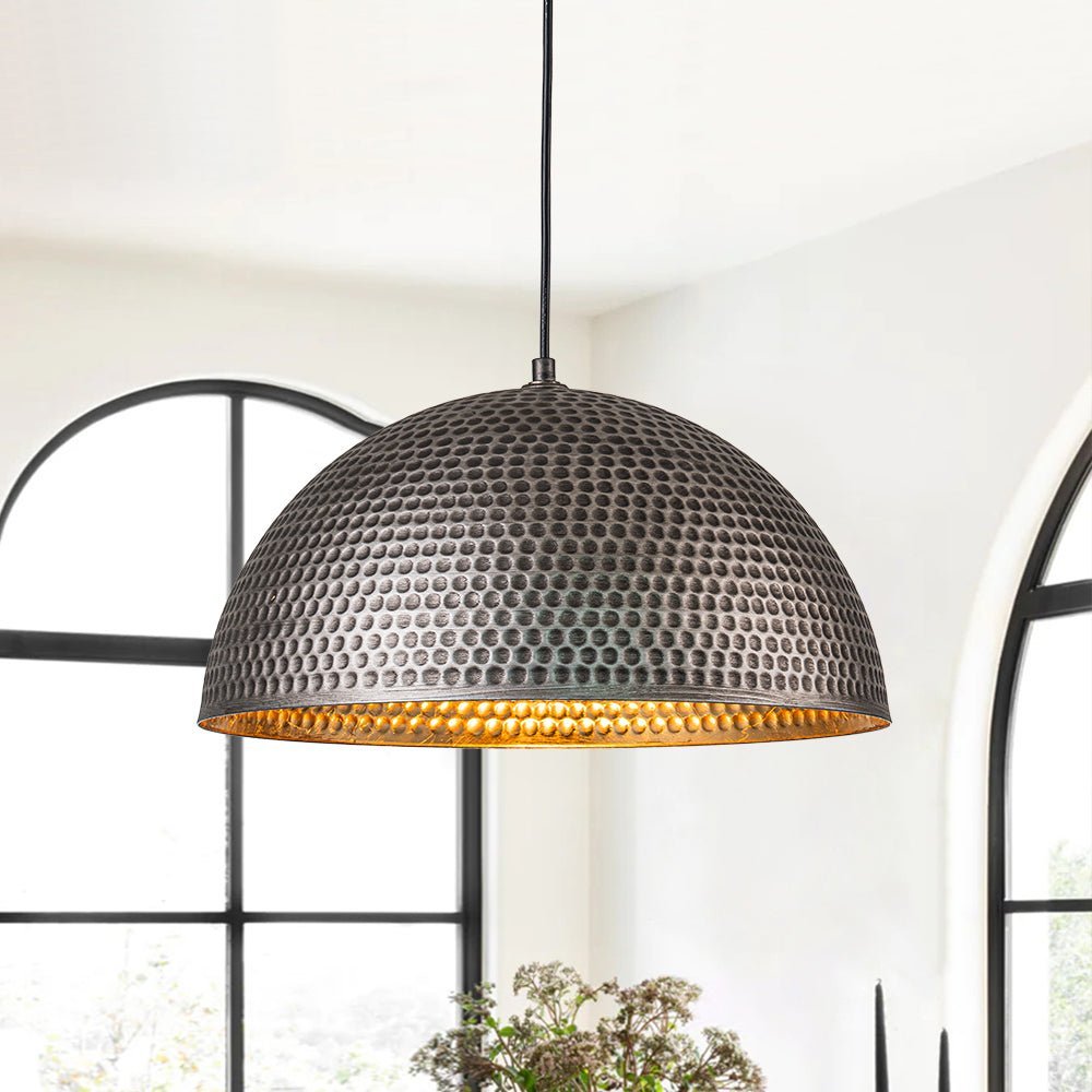 (OpenBox) Vintage Luxe Oversized Hammered Dome Pendant