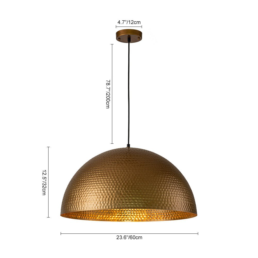 (OpenBox) Vintage Luxe Oversized Hammered Dome Pendant
