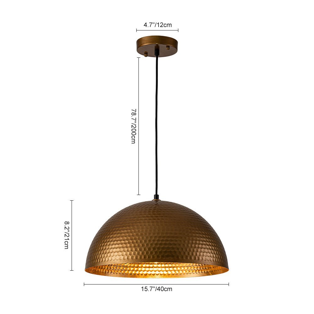 (OpenBox) Vintage Luxe Oversized Hammered Dome Pendant