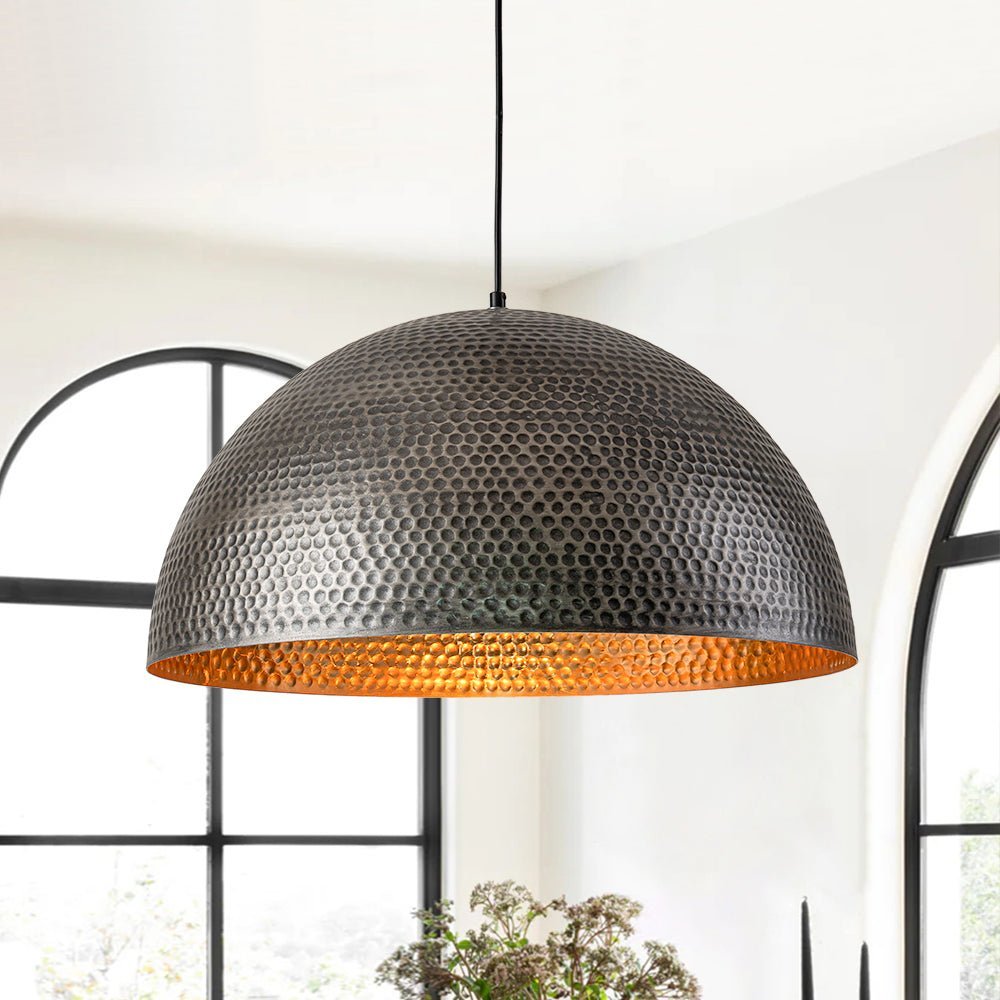 (OpenBox) Vintage Luxe Oversized Hammered Dome Pendant