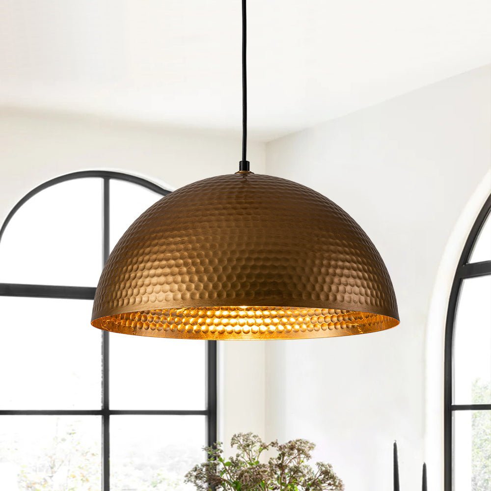 (OpenBox) Vintage Luxe Oversized Hammered Dome Pendant