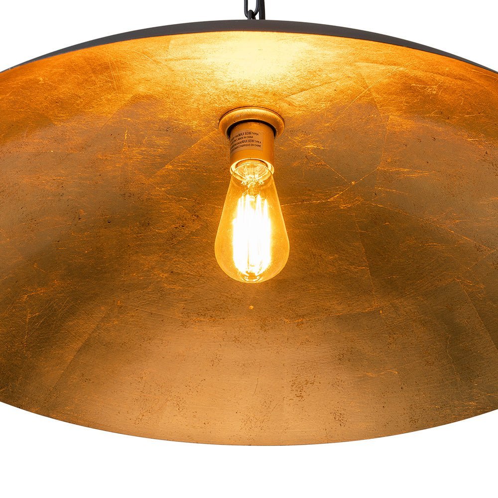 (OpenBox) Vintage Oversized Flat Dome Metal Pendant Light