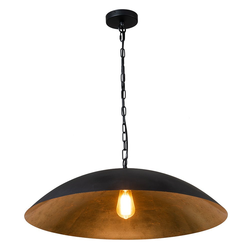 (OpenBox) Vintage Oversized Flat Dome Metal Pendant Light