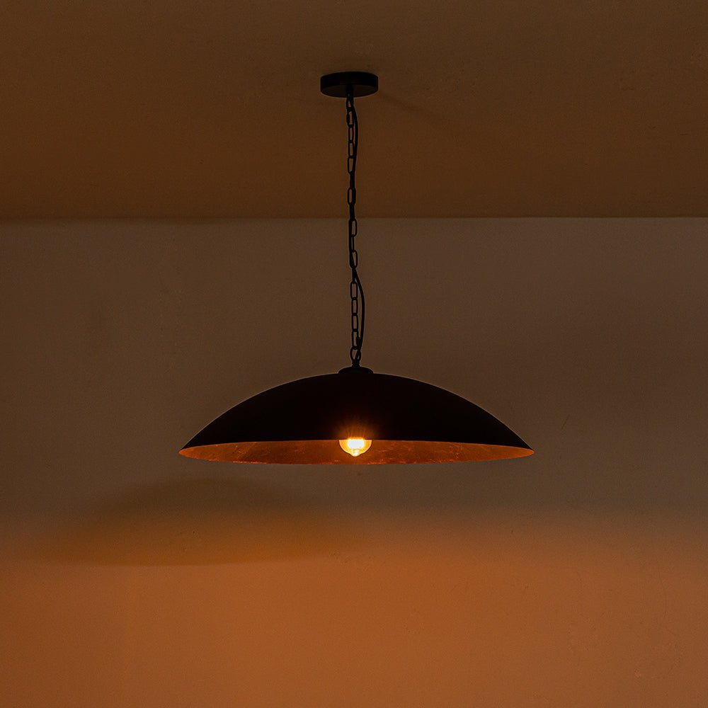(OpenBox) Vintage Oversized Flat Dome Metal Pendant Light