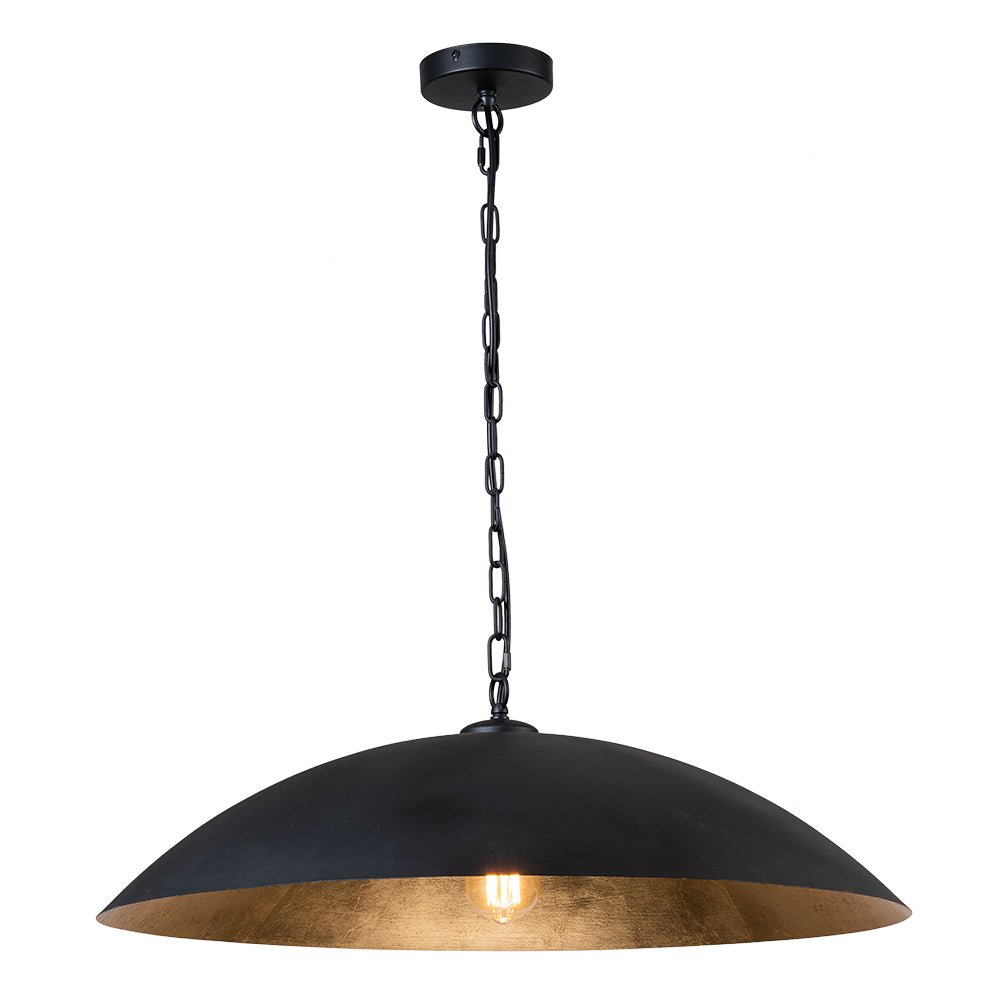 (OpenBox) Vintage Oversized Flat Dome Metal Pendant Light