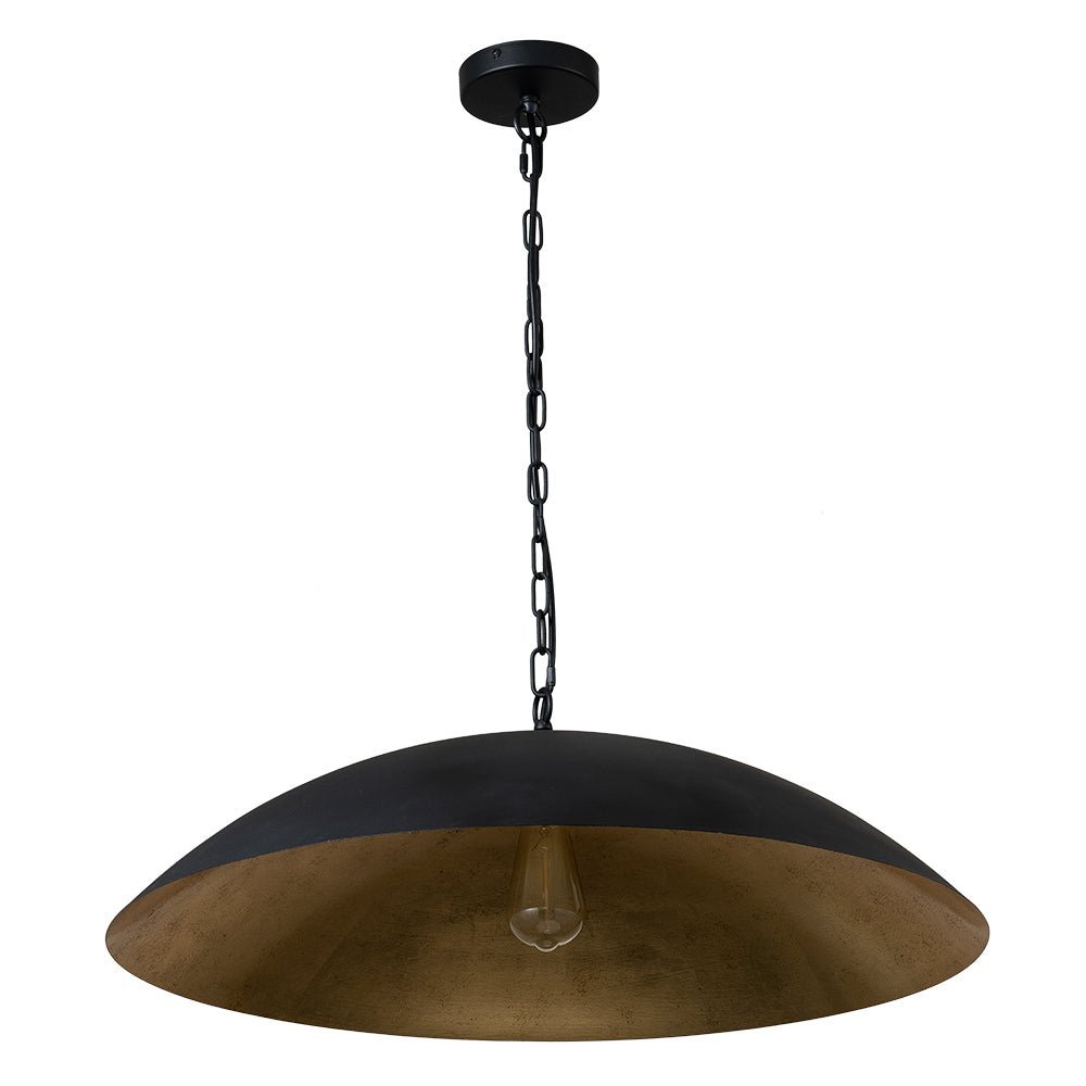 (OpenBox) Vintage Oversized Flat Dome Metal Pendant Light