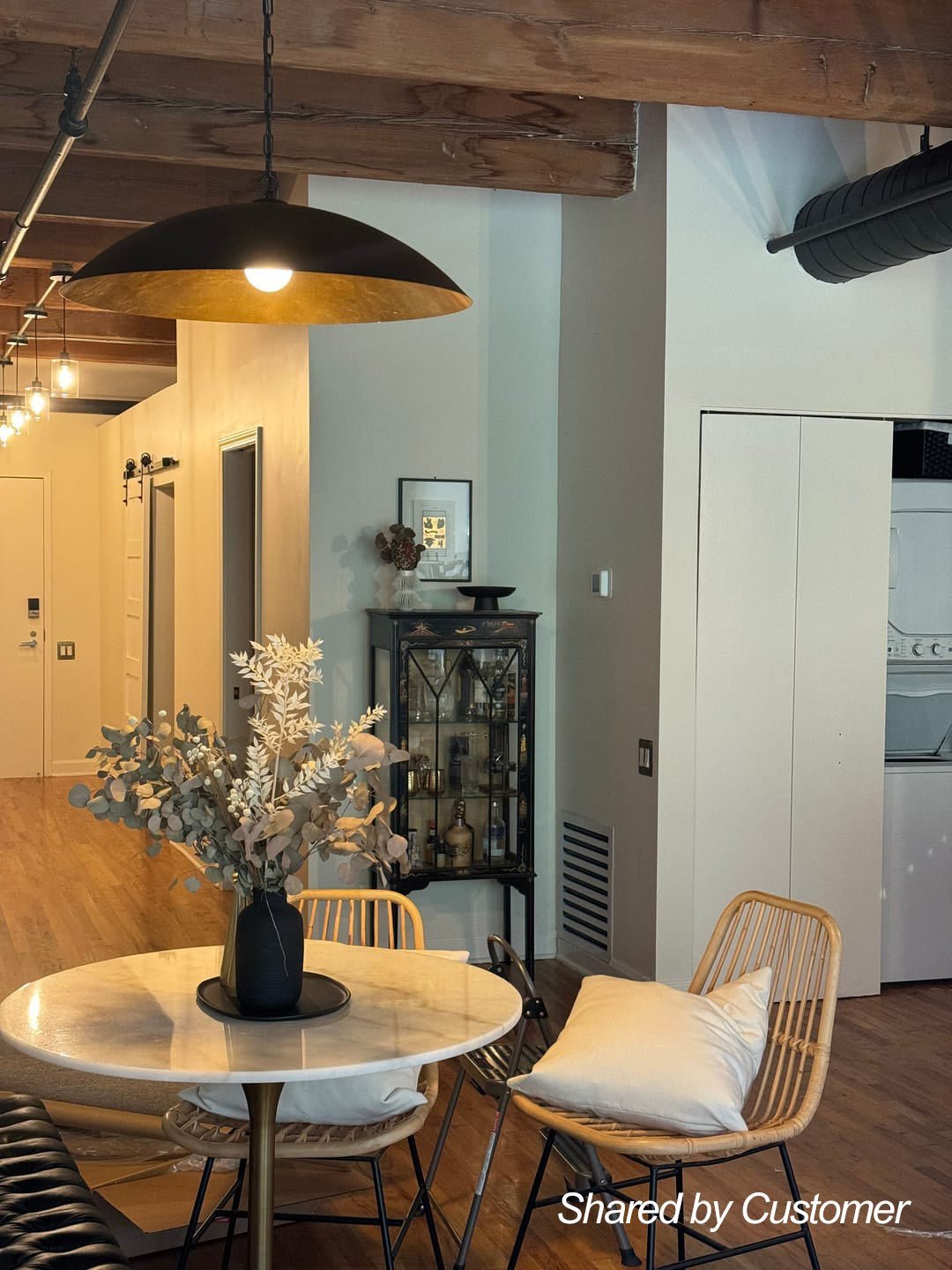 (OpenBox) Vintage Oversized Flat Dome Metal Pendant Light