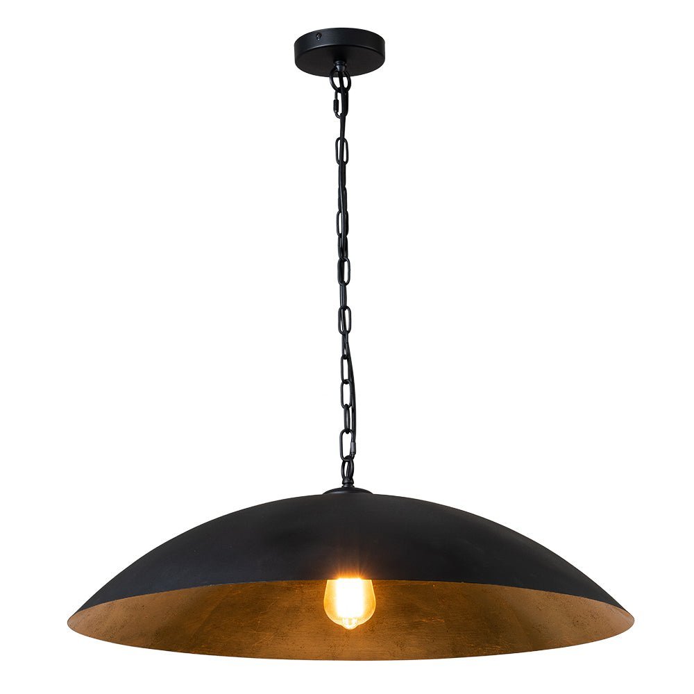 (OpenBox) Vintage Oversized Flat Dome Metal Pendant Light