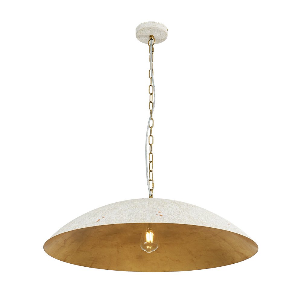 (OpenBox) Vintage Oversized Flat Dome Metal Pendant Light