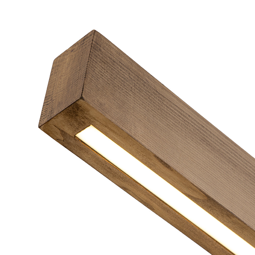 (OpenBox) 1-Light Modern Minimalist LED Wood Linear Chandelier