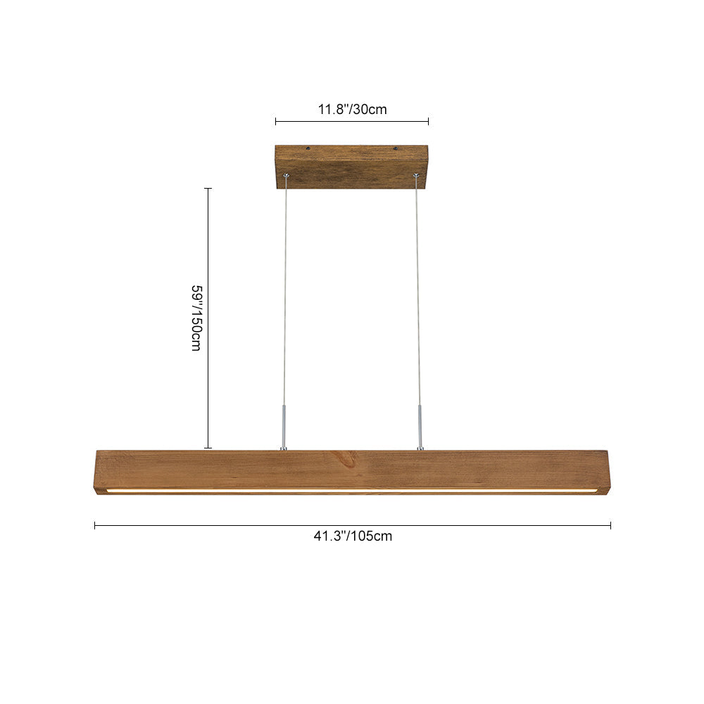 (OpenBox) 1-Light Modern Minimalist LED Wood Linear Chandelier
