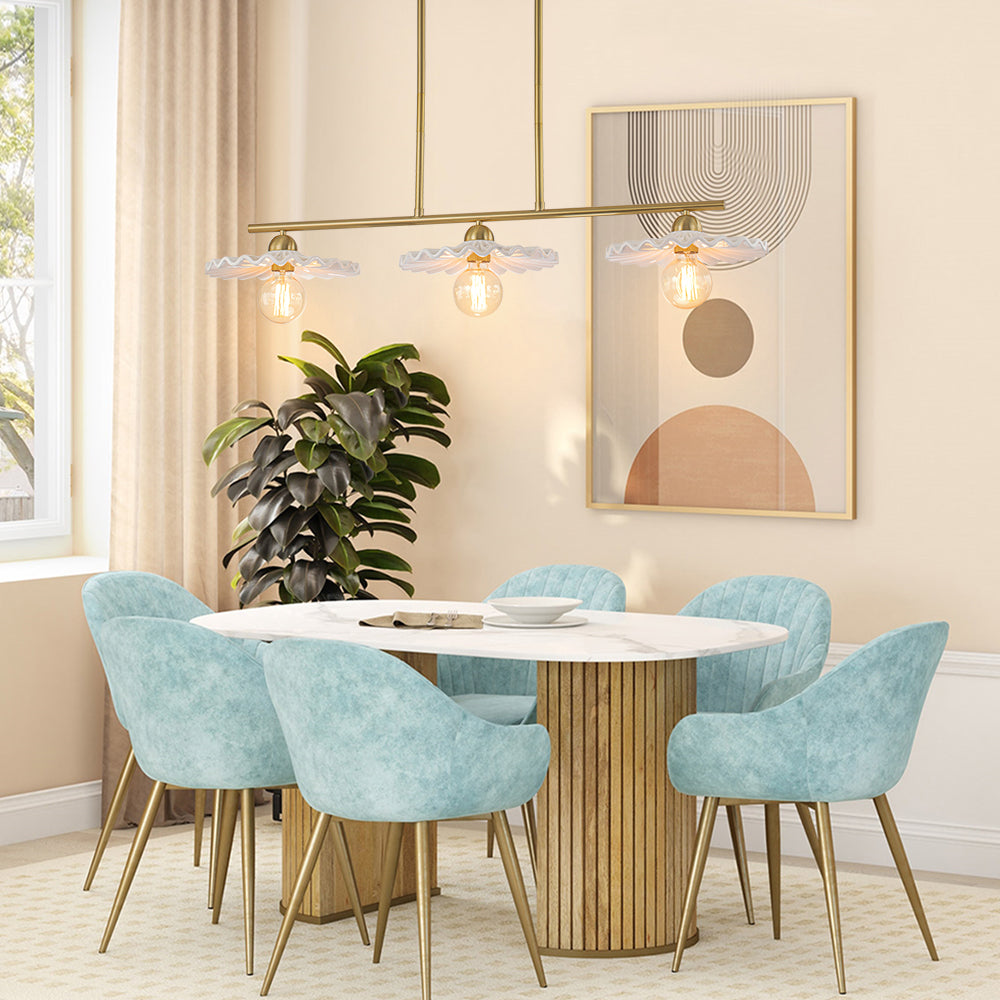 (OpenBox) 3-Light Creamy Ceramic Shade Island Linear Pendant