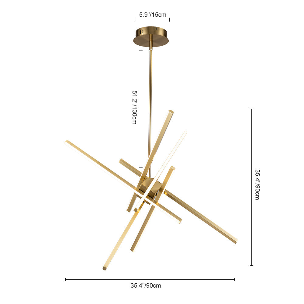 6-Light LED Rod Sputnik Chandelier