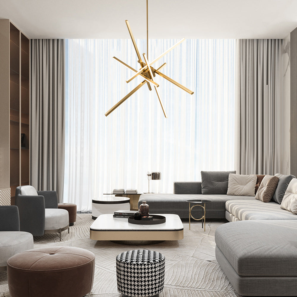 6-Light LED Rod Sputnik Chandelier