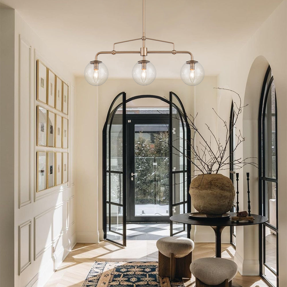 3-Light Bubble Linear Island Pendant