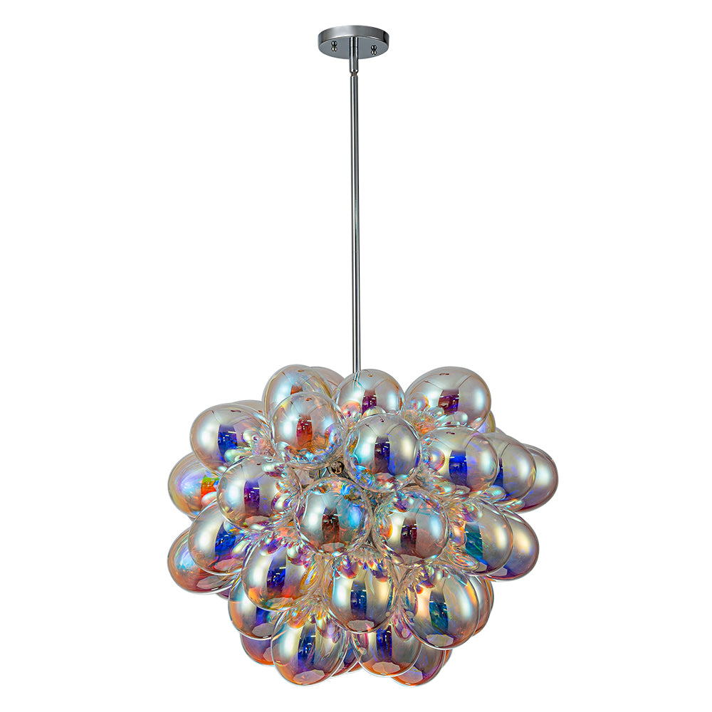 Bauhaus Color Stained Glass Cluster Bubble Chandelier