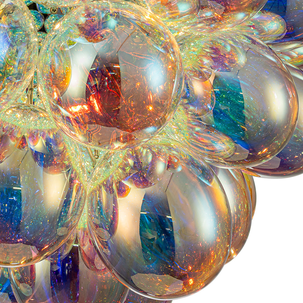Bauhaus Color Stained Glass Cluster Bubble Chandelier