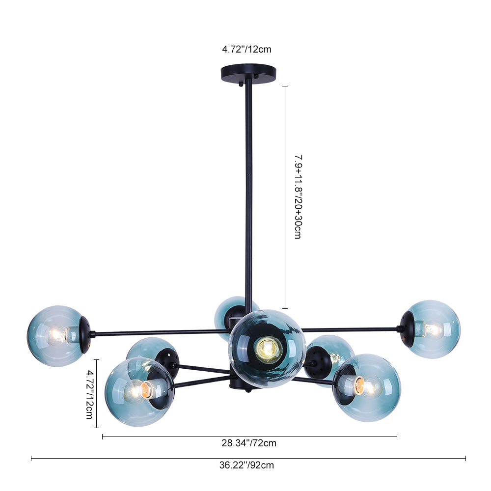 Blue Sputnik Bubble Light Chandelier