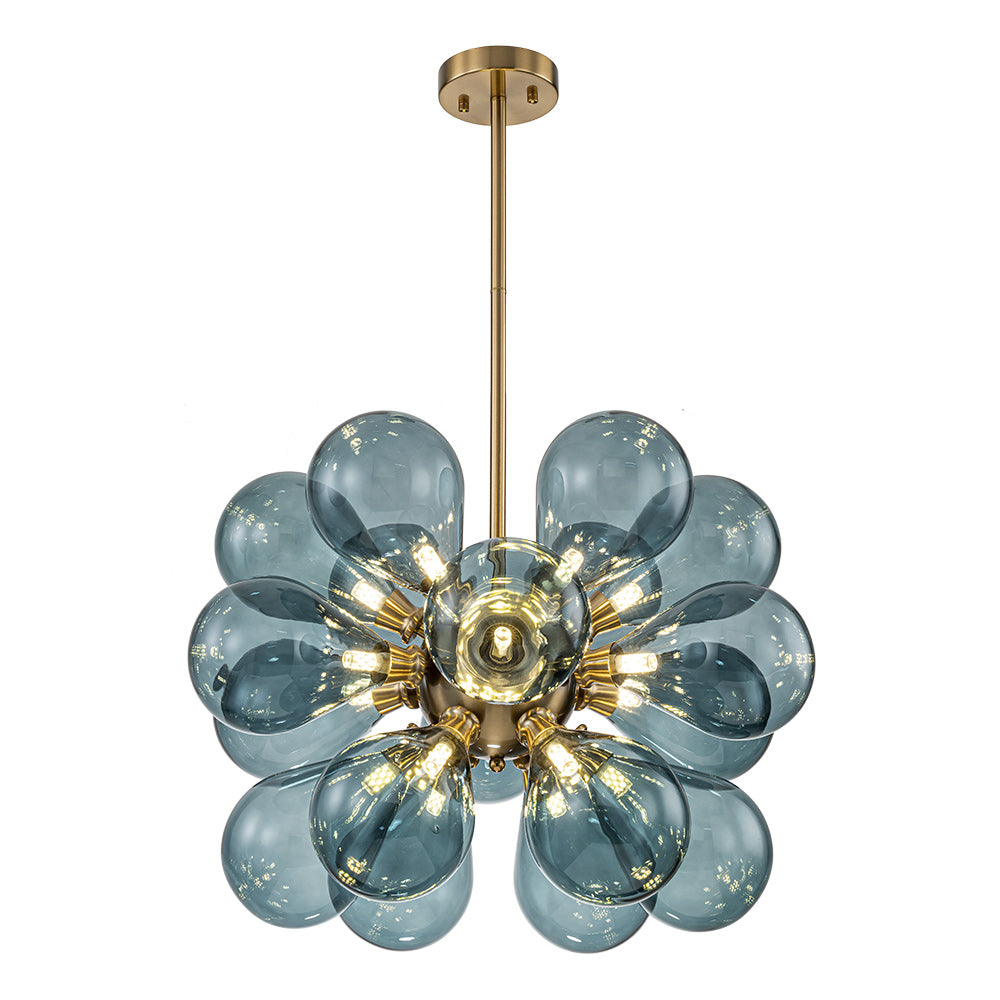 Cluster Blue Glass Bubble Chandelier