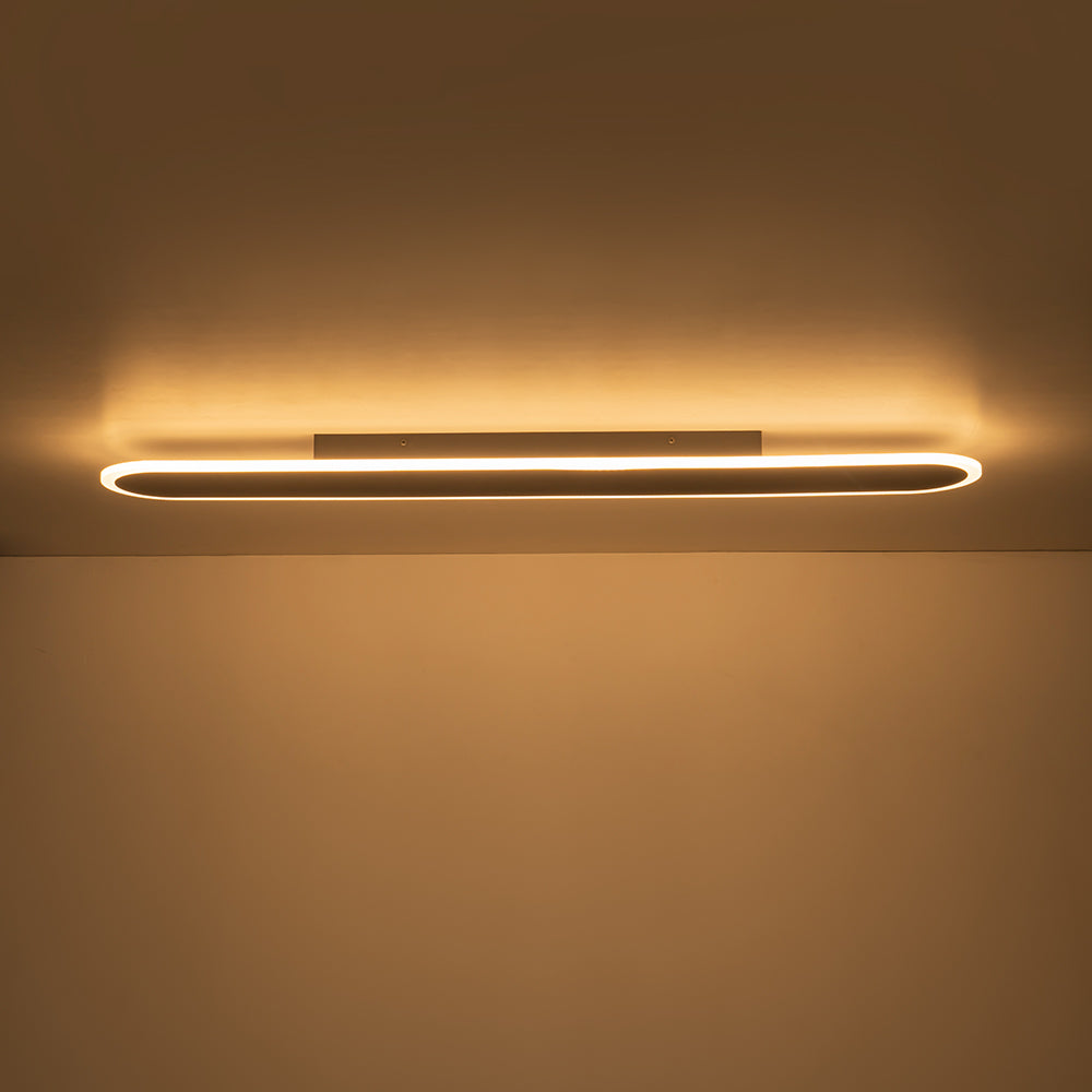 Contemporary Long Oval Warm Dimmable LED Ceiling Light