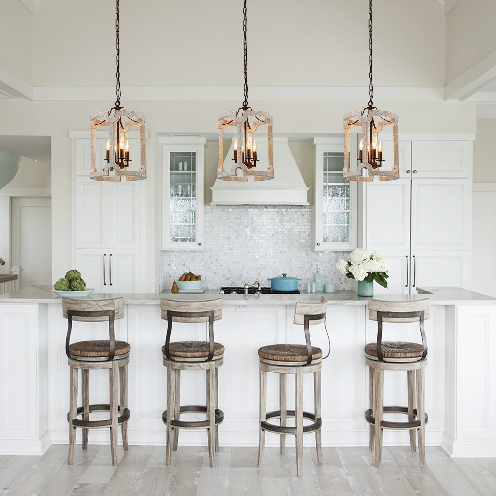 Farmhouse Wood Cylinder Pendant Light