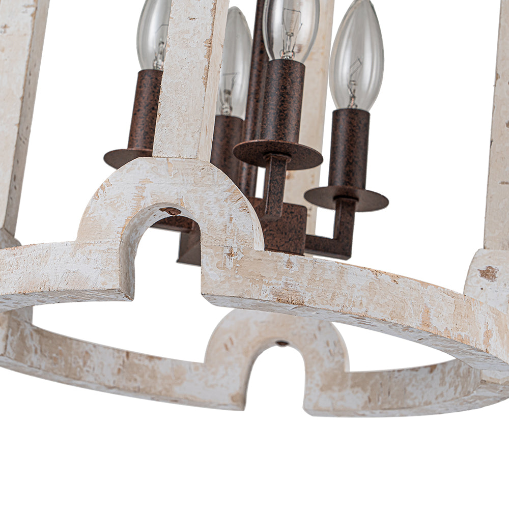 Farmhouse Wood Cylinder Pendant Light