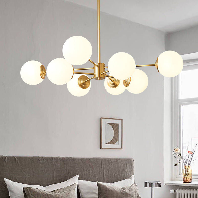 Frosted Glass Globe Sputnik Chandelier