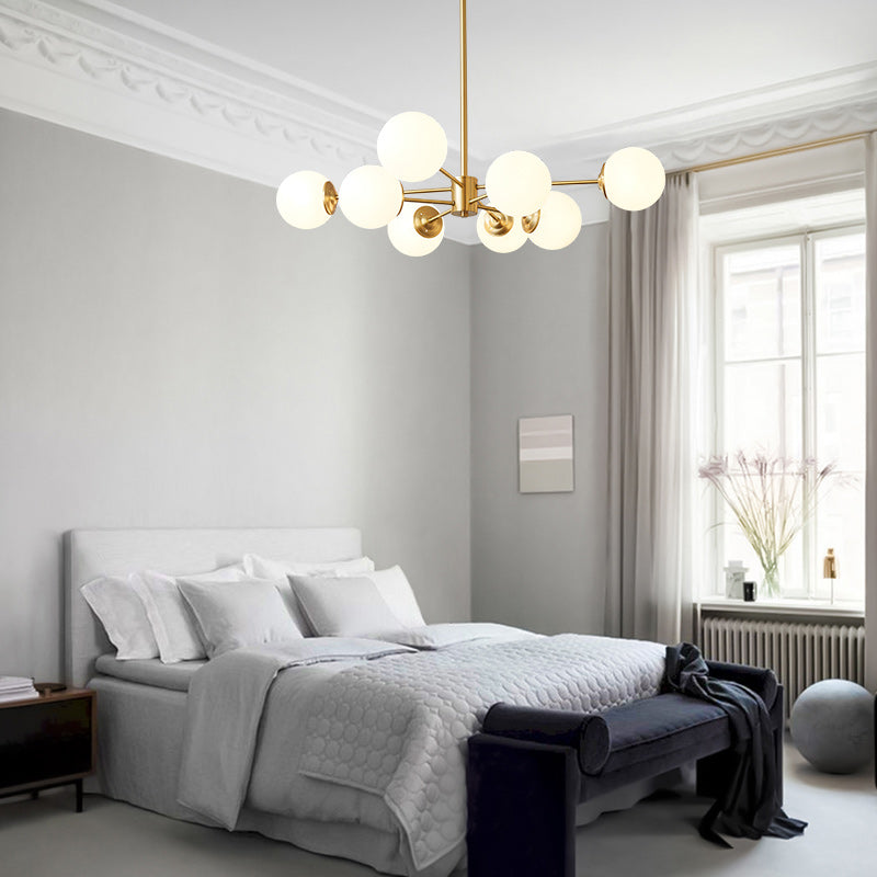 Frosted Glass Globe Sputnik Chandelier