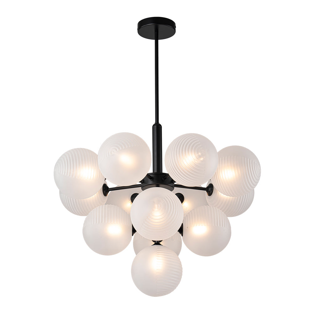 Frosted Ribbed Glass Bubble Chandelier