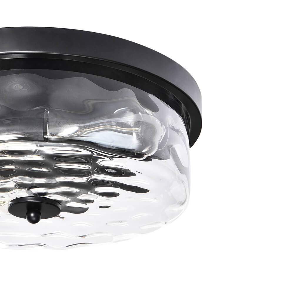Hammered Glass Flush Mount Ceiling Light