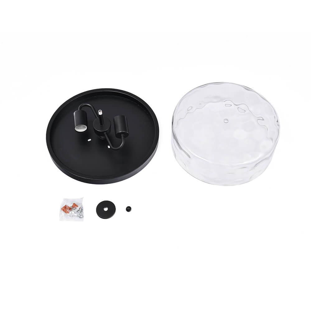 Hammered Glass Flush Mount Ceiling Light