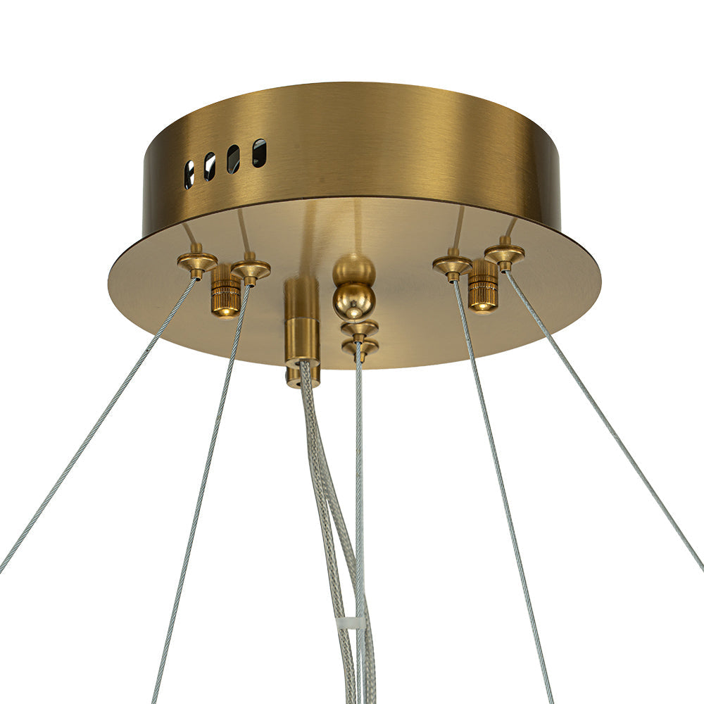 Luxury 2-Tier LED Cascade Crystal Round Chandelier